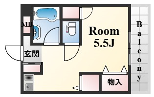神戸市灘区箕岡通１丁目の賃貸マンションの間取り