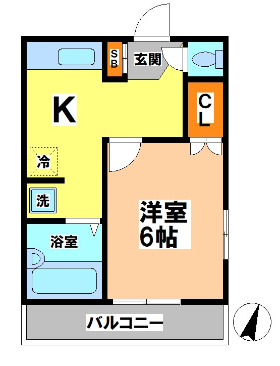 武蔵野市中町３丁目のアパートの間取り