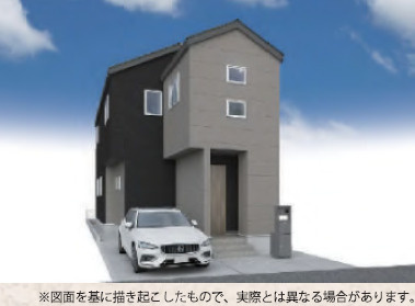 八王子市　暁町　新築戸建て　０１期の外観パース