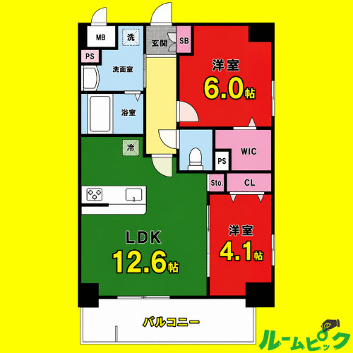 ディセントラフルーリ　名古屋市賃貸　仲介手数料無料の間取り