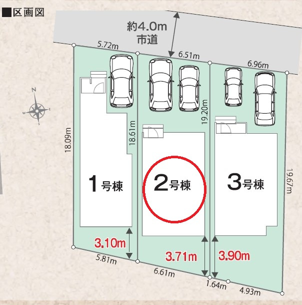 八王子市　暁町　新築戸建て　０１期の区画図