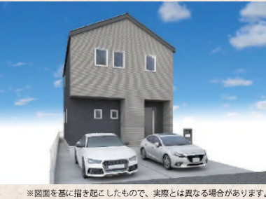 八王子市　暁町　新築戸建て　０１期の外観パース