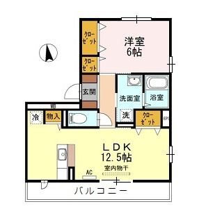 コーポラスヤナセⅢ　Ｂ棟の間取り