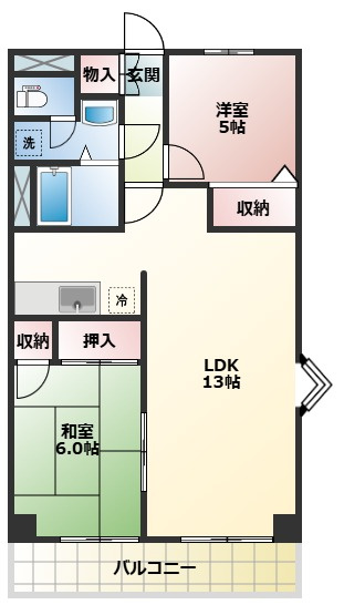 笹コーポ戸田の間取り