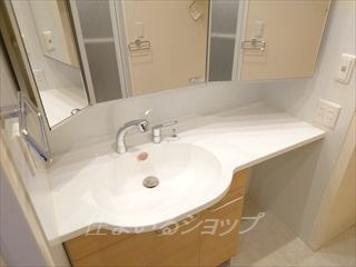 セジュール長居　Ｅ棟の洗面所|大型三面鏡付きシャンプードレッサー