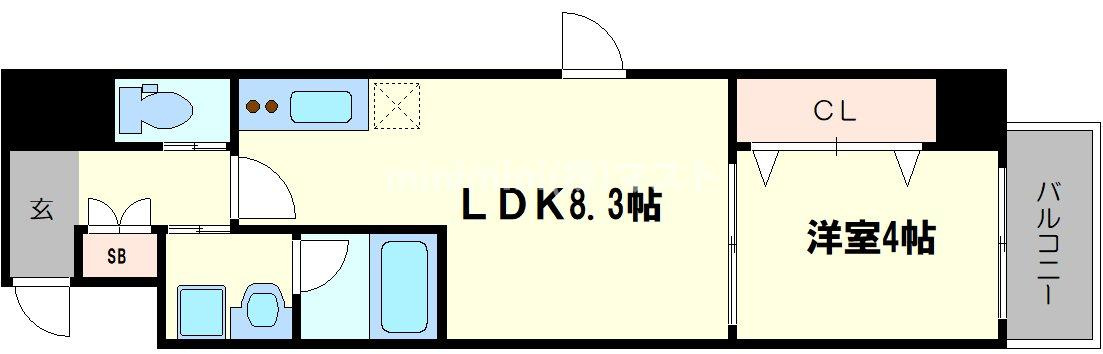 コンフォリア西天満の間取り