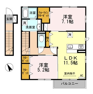 フローラル清水　Ｂ棟の間取り