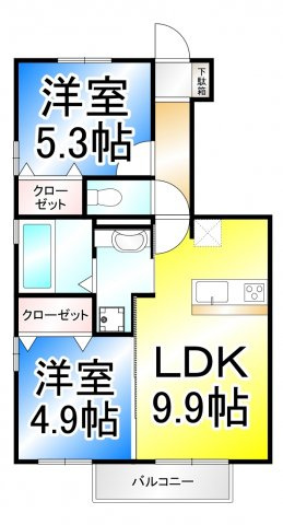 リラ・クレール　Ⅲの間取り