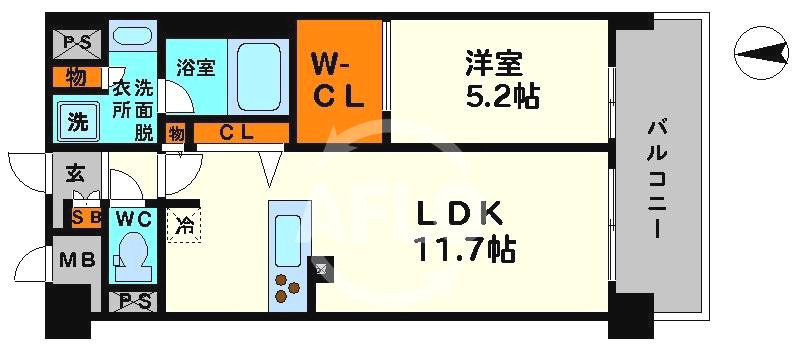 La CLochette de Ecrarge　塩草立葉小学校区の間取り|La　CLochette de Ecrarge　間取り