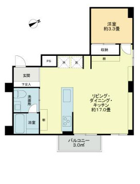 パレ・ドール蒲田の間取り|収納スペースたくさんのオシャレな内装の1R+S！