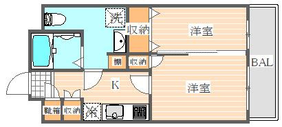 グランフォーレ箱崎アネックスの間取り|使いやすい間取りです。