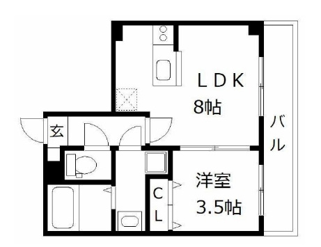 リバティ神屋の間取り|使いやすい間取りです。