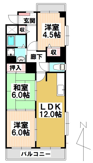 【間取り】 | ファミール鶴里
