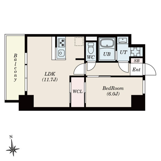 【間取り】 | S-RESIDENCE桜本町awesome | 1LDK  Ａ’タイプ