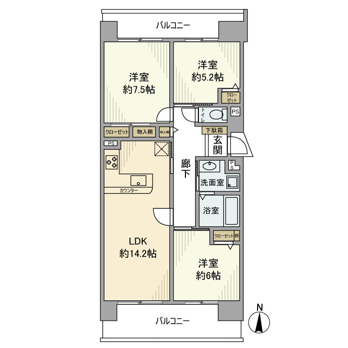 ウェルシティ横須賀ポートバレーヌ３番館の間取り
