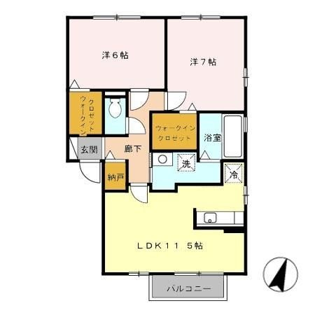 【間取り】 | リビングタウン荒池　Ｄ
