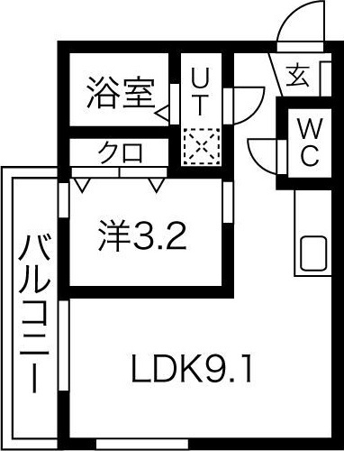 【間取り】 | BELLE ROSE大江 EAST(B棟)