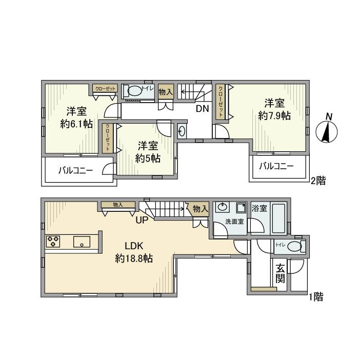 田柄戸建の間取り
