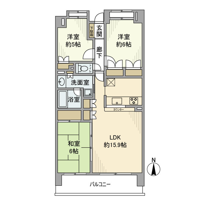 プランヴェール横浜三ツ境の間取り