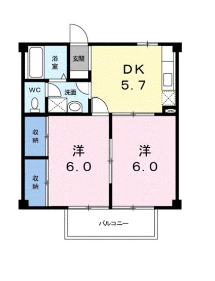 【間取り】 | ＬＡＲＧＥ，ＧＡＴＥ輝・Ａ