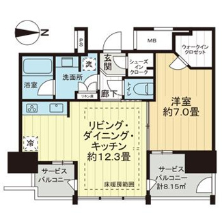 【間取り】 | ブランズタワー南堀江