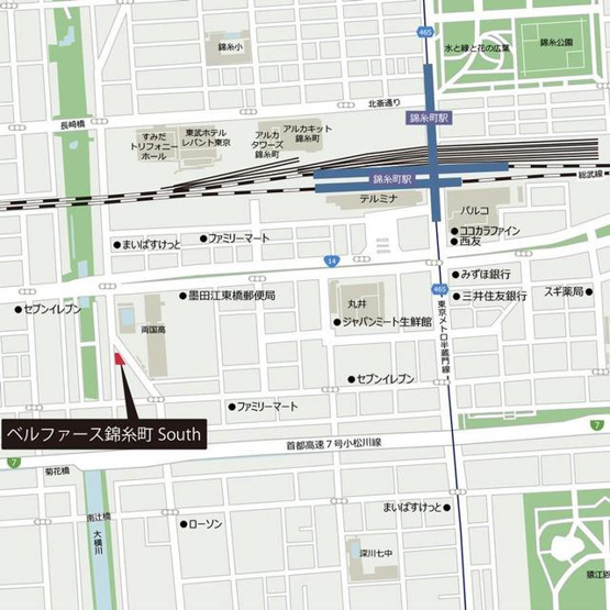 【地図】 | ベルファース錦糸町Ｓｏｕｔｈ