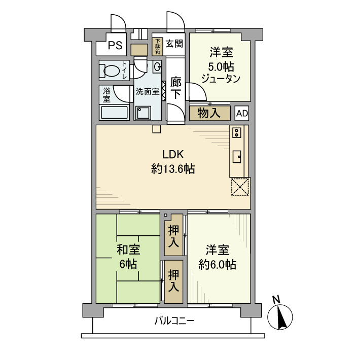 セントラルグリーンハイツの間取り