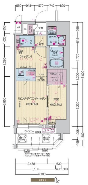 プレサンスＮＡＧＯＹＡ覚王山の間取り