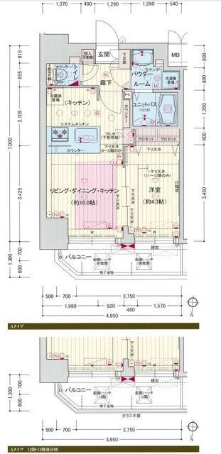 プレサンス中之島公園アティレの間取り