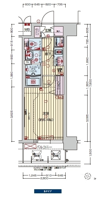 プレサンス塚本ミッドマークの間取り