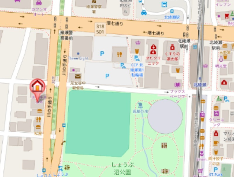 カームネスハイツの地図