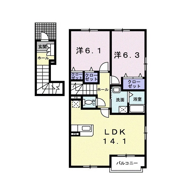 各務原市川島河田町のアパートの間取り