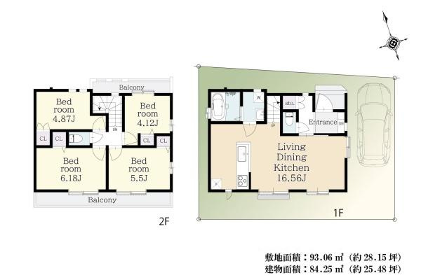 世田谷区鎌田２丁目の売地の土地図|（ご見学可能ですのでお気軽にお問合せください）