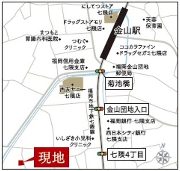【地図】 | 福岡市城南区七隈４丁目　戸建て