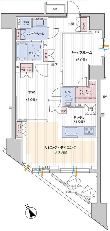 パレステージ藤沢シャインコートの間取り