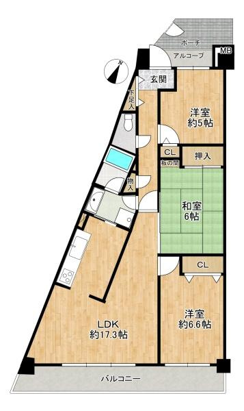 東急ドエル・アルス枚方桜が丘Ａ棟　中古 マンションの間取り