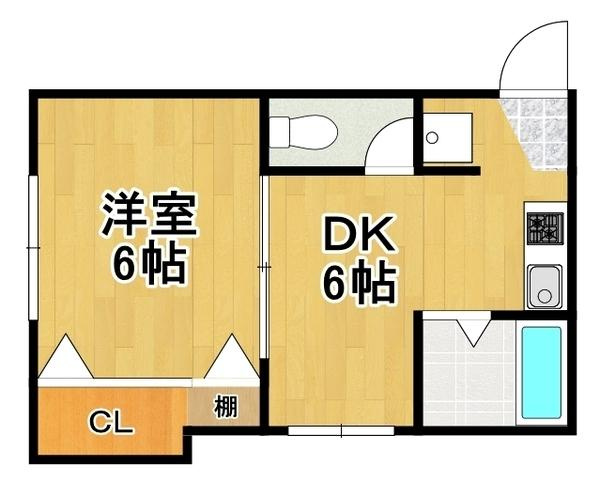 山川荘の間取り|★広々1ＤＫ★