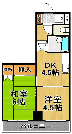 ハイグレード千島の間取り|★ゆったり２ＤＫ★