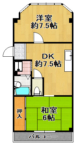 玄ビルの間取り|★２ＤＫです★