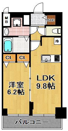 アドバンス大阪ソルテの間取り|★１ＬＤＫタイプ★