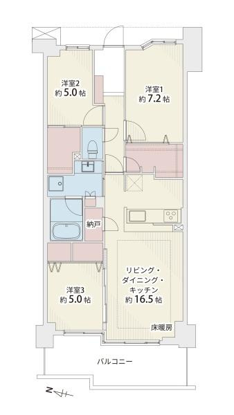 ヒルコートテラス横浜汐見台Ｆ棟の間取り