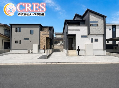 【外観】 | ☆☆☆新築分譲　郡山市安積町笹川中ノ渡戸TE　全２棟－ラスト１棟！！ | ※現地です♪平日のご案内大歓迎です♪
街並みに映える洗練デザイン♪