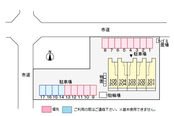 リジェールの駐車場