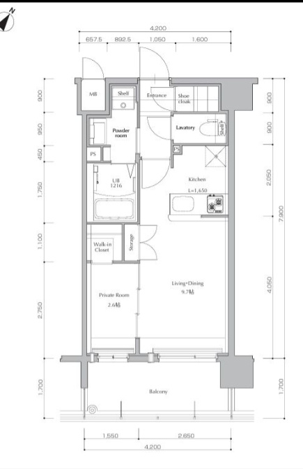 ネストピア博多Side Terraceの間取り|使いやすい間取りです。
