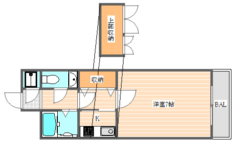 エステートモア天神スタジオの間取り|使いやすい間取りです。