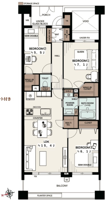 ライオンズヴィアーレ浮間公園の間取り