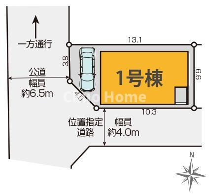 江戸川区大杉5丁目新築分譲住宅の区画図|【区画図】南西角地！