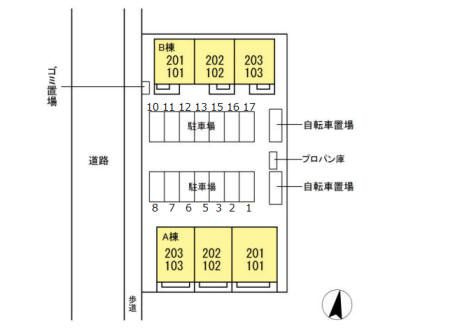 クレール湘南台Ⅳ　Aの区画図