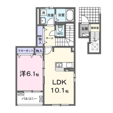 レーヴ旭Ⅱの間取り