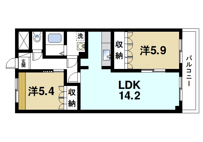 ＣＨＥＲＲＹ　ＨＯＵＳＥ（チェリーハウス）の間取り|広々LDKが使いやすい